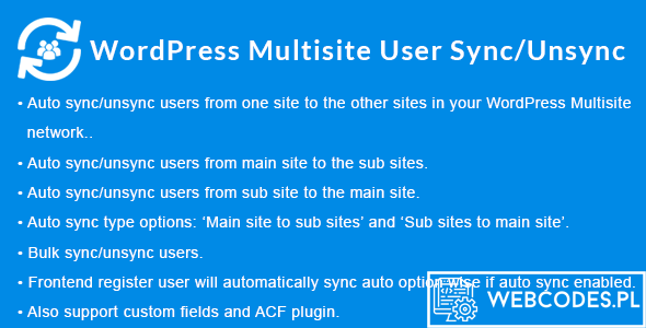 WordPress Multisite User Sync Unsync Wtyczka WordPress Multisite User Sync/Unsync tanie wtyczki wordpress